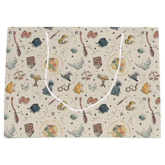 Harry Potter Icons Pattern - Baby shower Groot Cadeauzakje (Voorkant)
