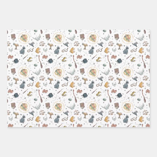 Harry Potter Icons Pattern - Birthday Inpakpapier Vel (Voorkant 3)