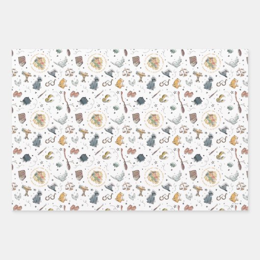 Harry Potter Icons Pattern - Birthday Inpakpapier Vel (Voorkant 2)