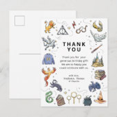 Harry Potter-icoontjes Bedankt voor de Verjaardag Briefkaart (Voorkant / Achterkant)