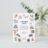 Harry Potter-icoontjes Bedankt voor je verjaardag Briefkaart (Staand voorkant)