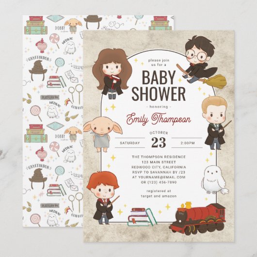 Harry Potter Karakter Magische Baby Douche Kaart (Voorkant / Achterkant)