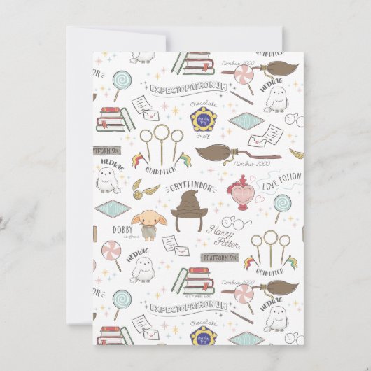 HARRY POTTER™ Karakter Magische Boog Verjaardag Bedankkaart (Achterkant)
