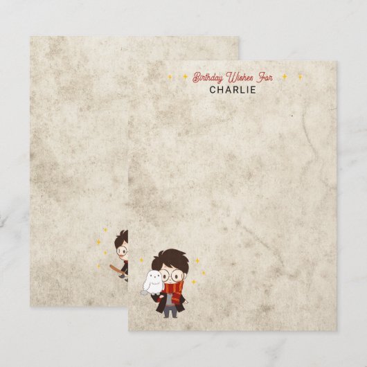 HARRY POTTER™ Karakter Magische Boog Verjaardag Bedankkaart (Voorkant / Achterkant)