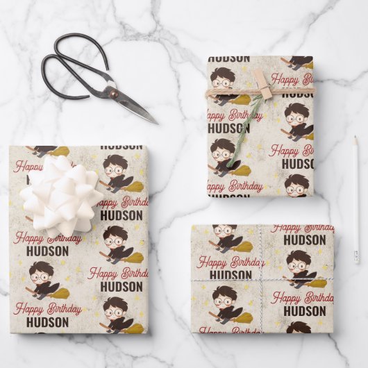 HARRY POTTER™ Karakter Magische Boog Verjaardag Inpakpapier Vel (Voorkant)