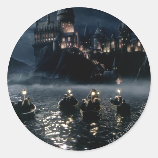 Harry Potter-kasteel | Aankomst in Zweinstein Ronde Sticker (Voorkant)
