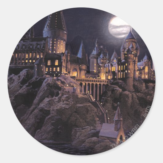 Harry Potter Kasteel | Grote Meer naar Zweinstein Ronde Sticker (Voorkant)