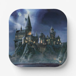 Harry Potter Kasteel | Hogwarts in het maanlicht Papieren Bordje
