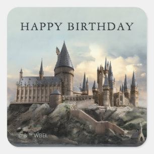 Harry Potter   Kasteel Hogwarts overdag Vierkante Sticker