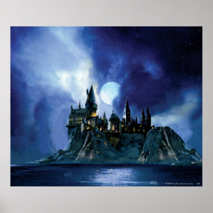 Harry Potter Kasteel   Hogwarts 's Nachts Poster