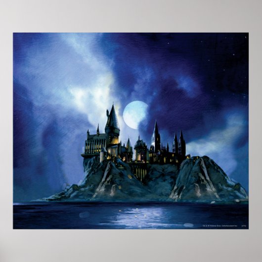 Harry Potter Kasteel | Hogwarts 's Nachts Poster (Voorkant)