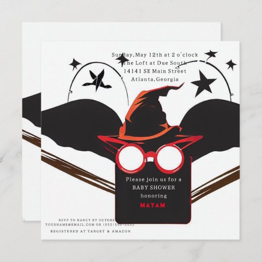 Harry Potter | Kasteel van Zweinstein Baby Shower Kaart (Voorkant / Achterkant)