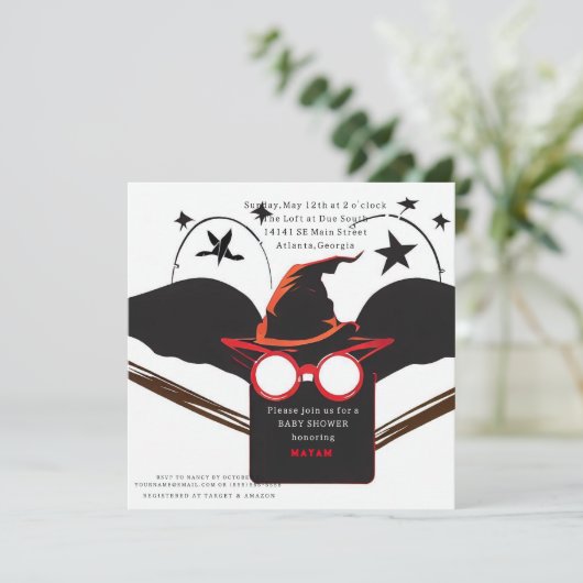 Harry Potter | Kasteel van Zweinstein Baby Shower Kaart (Staand voorkant)