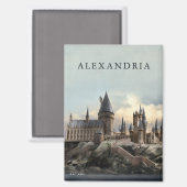 Harry Potter | Kasteel van Zweinstein overdag Magneet (Voorkant / Achterkant)