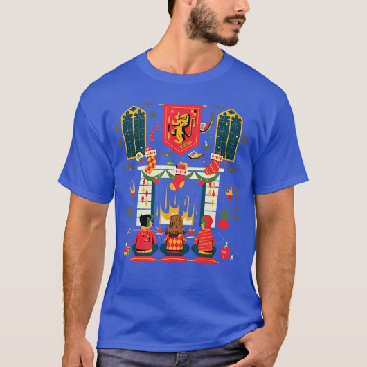 Harry Potter Kerstmis Vrienden voor de Haard T-shirt (Voorkant)