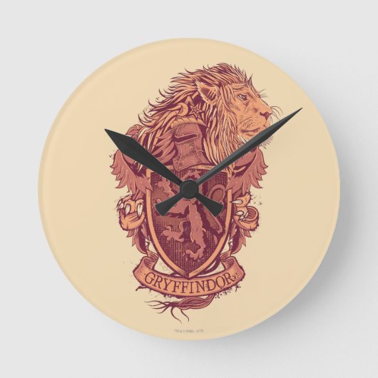 Harry Potter | Leeuw Crest van Gryffindor Ronde Klok (Voorkant)