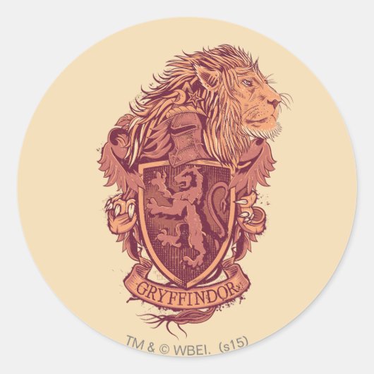 Harry Potter | Leeuw Crest van Gryffindor Ronde Sticker (Voorkant)