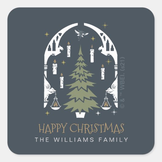 HARRY POTTER™ Magical Christmas Tree  Vierkante Sticker (Voorkant)