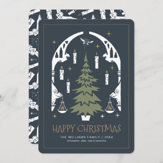 HARRY POTTER™ Magical kerstTree Invitation Kaart (Voorkant / Achterkant)