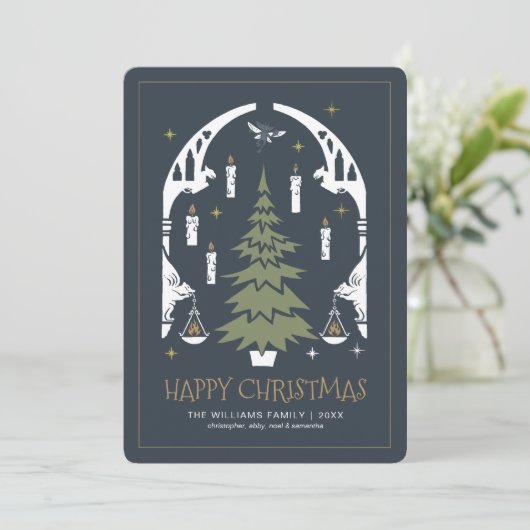 HARRY POTTER™ Magical kerstTree Invitation Kaart (Staand voorkant)