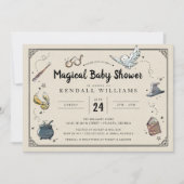 Harry Potter Magische Baby Shower, Tovenaar Uil & Kaart (Voorkant)