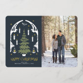 HARRY POTTER™ Magische kerstboom Folie Feestdagenkaart (Voorkant)