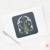 HARRY POTTER™ Magische kerstboom Vierkante Sticker (Envelop)
