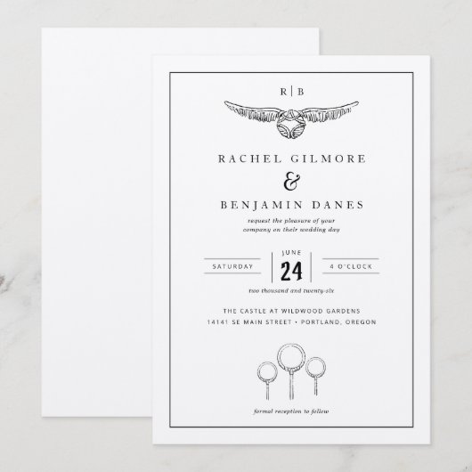 Harry Potter magische Waterverf bruiloft Kaart (Voorkant / Achterkant)