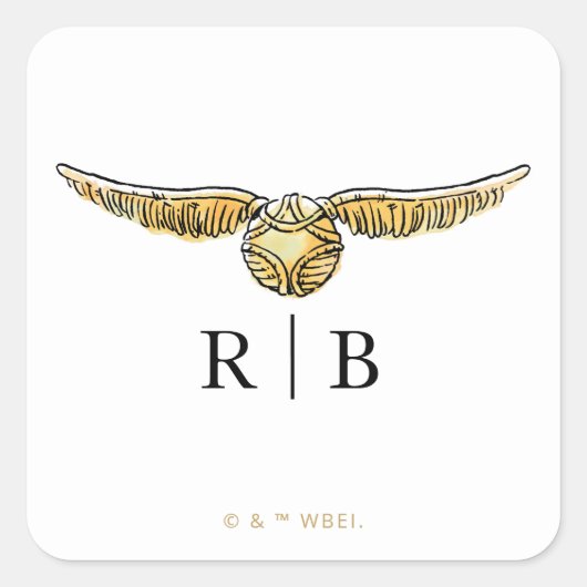 Harry Potter Magische Waterverf Bruiloft Vierkante Sticker (Voorkant)