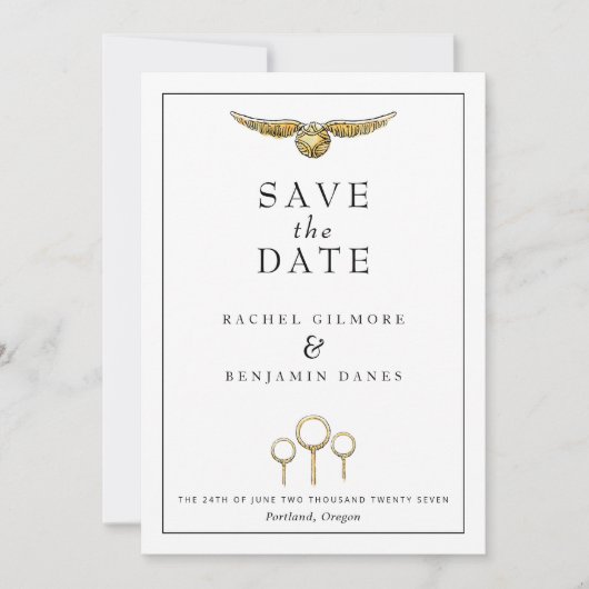 Harry Potter Magische Waterverf Huwelijk Save The Date (Voorkant)