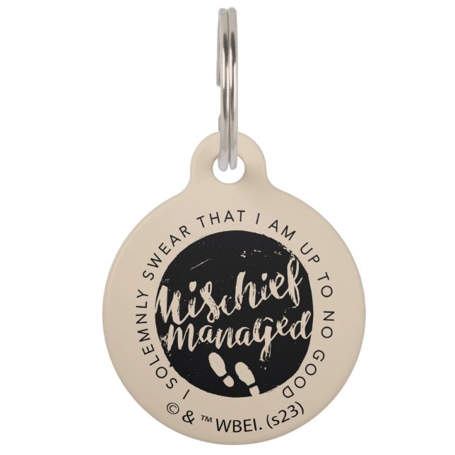 Harry Potter | Marauder's Map Charms Typografie Huisdierpenning (Voorkant)