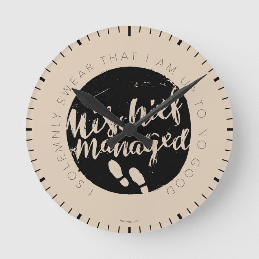 Harry Potter | Marauder's Map Spreuken Typography Ronde Klok (Voorkant)