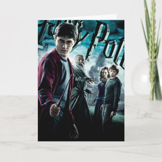 Harry Potter met Dumbledore Ron en Hermelien 1 Kaart (Voorkant)