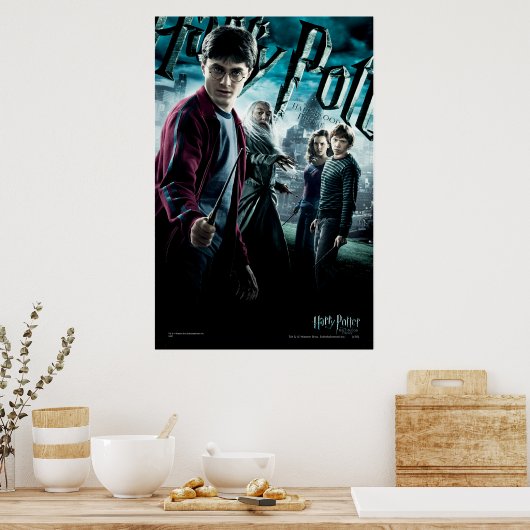Harry Potter met Dumbledore Ron en Hermione 1 Poster (Keuken)