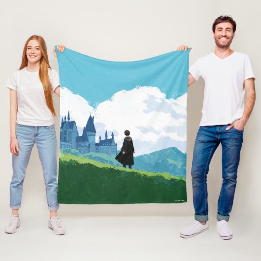 HARRY POTTER™ met uitzicht op HOGWARTS™ Kasteel Fleece Deken (In situ)