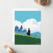 HARRY POTTER™ met uitzicht op HOGWARTS™ Kasteel Notitiekaartje (Voorkant / Achterkant in situ)