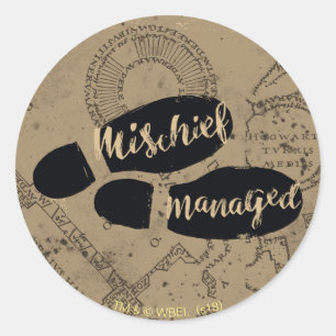 Harry Potter   MISCHIEF MANAGED™ Kaart Voetsporen Ronde Sticker