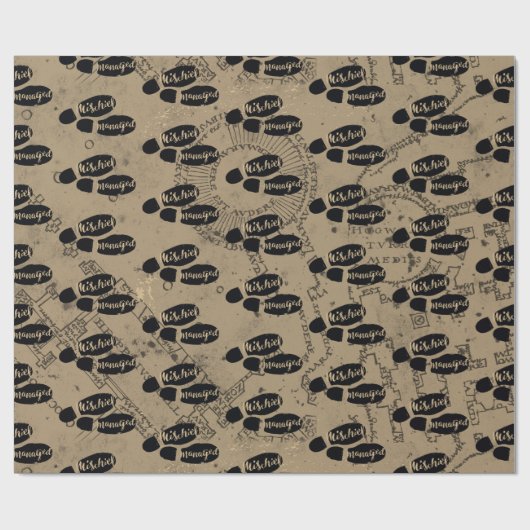Harry Potter | MISCHIEF MANAGED™ Map Footprint Cadeaupapier (Vlak)