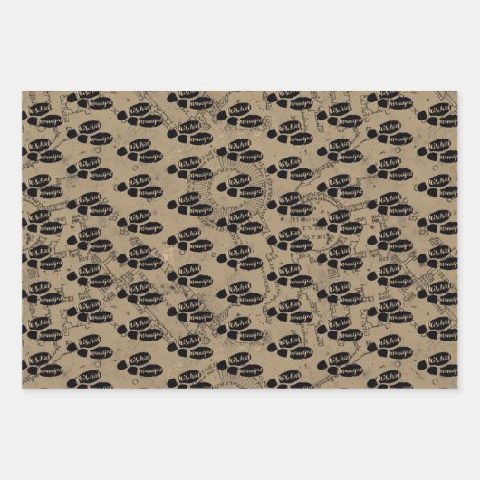 Harry Potter | MISCHIEF MANAGED™ Map Footprint Inpakpapier Vel (Voorkant 3)