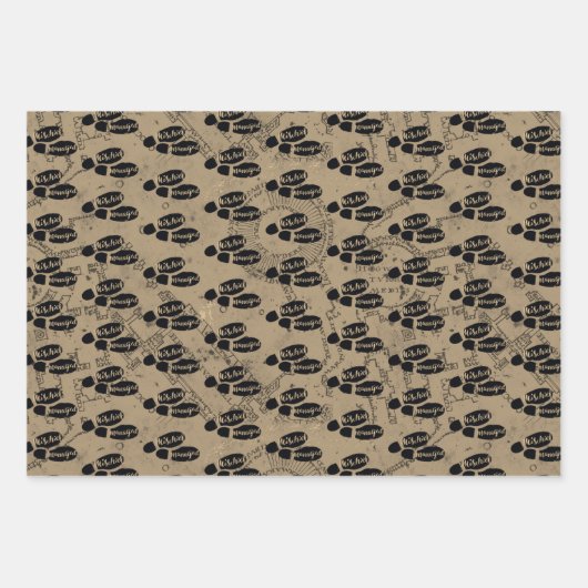 Harry Potter | MISCHIEF MANAGED™ Map Footprint Inpakpapier Vel (Voorkant)