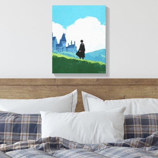 HARRY POTTER™ over het HOGWARTS™ Castle Canvas Afdruk (Insitu (Slaapkamer))