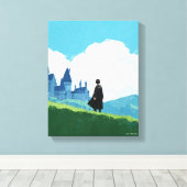 HARRY POTTER™ over het HOGWARTS™ Castle Canvas Afdruk (Insitu (Houten vloer))