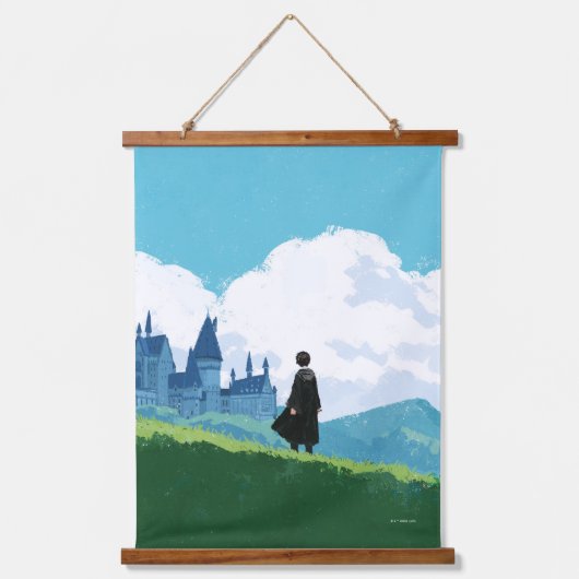 HARRY POTTER™ over het HOGWARTS™ Castle Hangend Wandkleed (Voorkant)