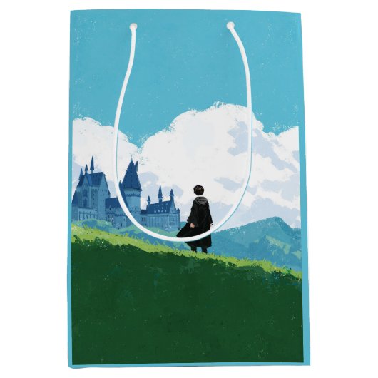 HARRY POTTER™ over het HOGWARTS™ Castle Medium Cadeauzakje (Voorkant)
