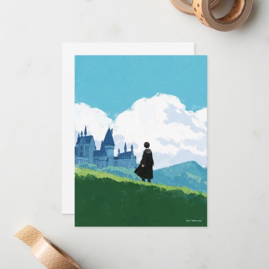 HARRY POTTER™ over het HOGWARTS™ Castle Notitiekaartje (Voorkant / Achterkant in situ)