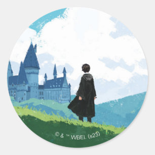 HARRY POTTER™ over het HOGWARTS™ Castle Ronde Sticker