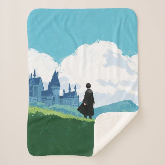 HARRY POTTER™ over het HOGWARTS™ Castle Sherpa Deken (Voorkant)