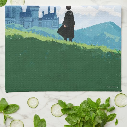 HARRY POTTER™ over het HOGWARTS™ Castle Theedoek (Gevouwen)