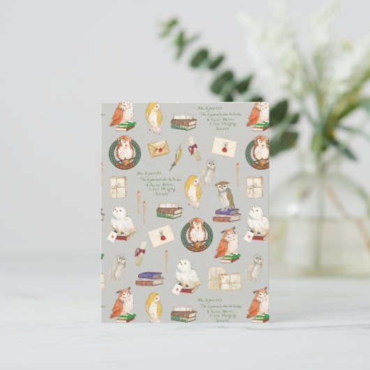 HARRY POTTER™ | Owl Letter Patroon Briefkaart (Staand voorkant)