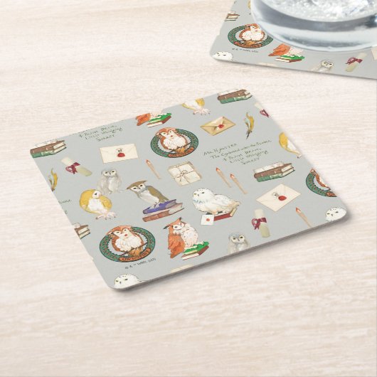 HARRY POTTER™ | Owl Letter Patroon Kartonnen Onderzetters (Schuin)